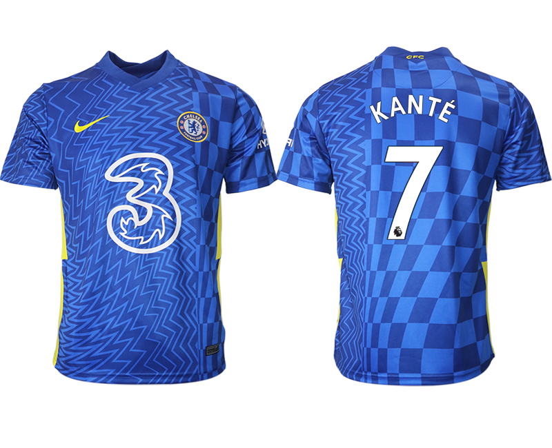 Men 2021-2022 Club Chelsea FC home aaa version blue #7 Soccer Jersey